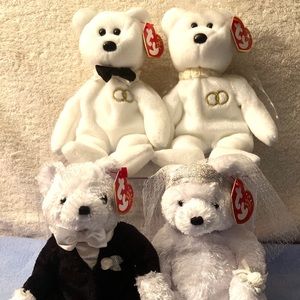 Ty Beanie Babies Wedding Bears, Bride and Groom